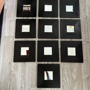 Black Square Wall Mirror Set